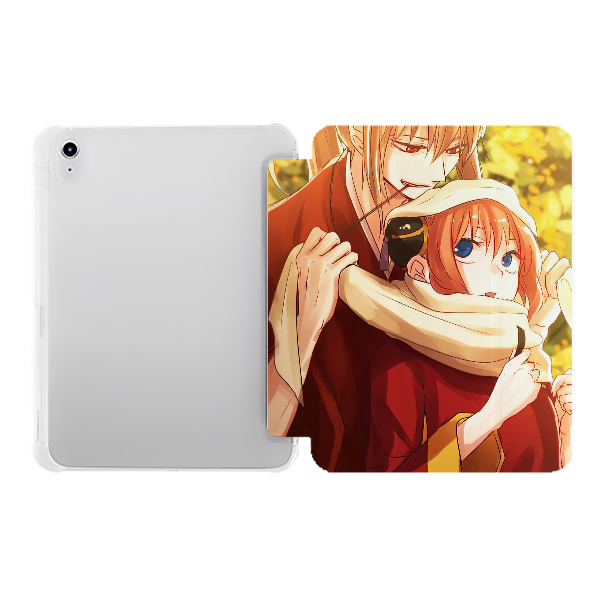 （画像用） ぎんたま 坂田銀時（さかたぎんとき） 神楽 志村新八（しむら しんぱち） GINTAMA Sakata Gintoki Kagura Shimura Shinpachi IPad ケース ペン収納付き 三つ折りスタンド PUレザー×シリコン 対応機種9.5/10.5/10.9インチ